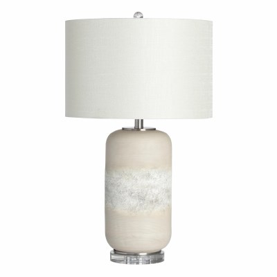 28" Cream and Gray Ceramic Table Lamp