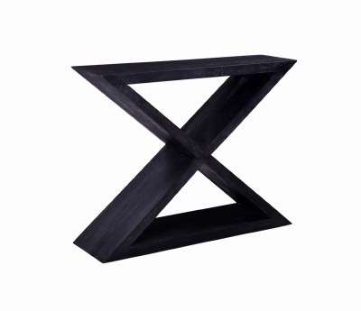 44" Black "X" Wood Console Table