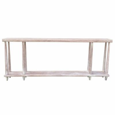 76" Whitewash One Shelf Wood Console Table