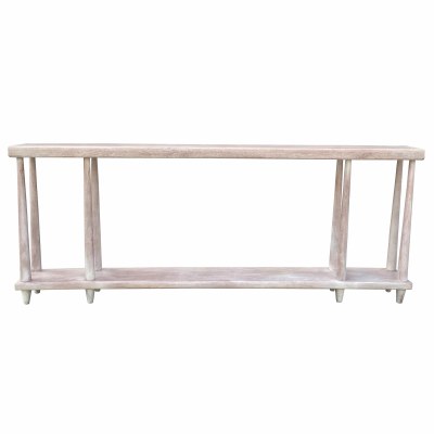 76" White Wash One Shelf Wood Console Table