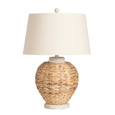 27" Natural Woven Base Table Lamp