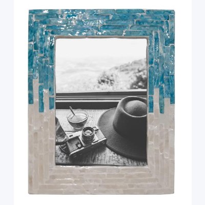 4" x 6" Blue and White Capiz Photo Frame