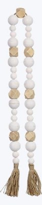 33" Natural and White Bead Strand