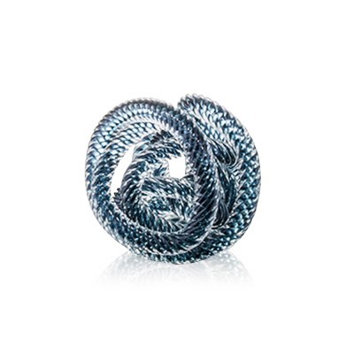 4" Dark Blue Spiral Knot Glass Orb
