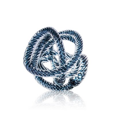 6" Dark Blue Spiral Knot Glass Orb