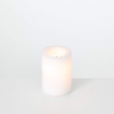 3" x 4" White Outdoor LED Pillar Candle