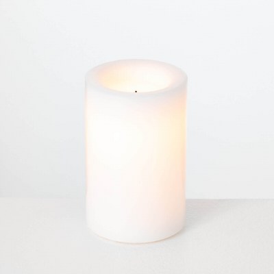 4" x 6" White Outdoor LED Pillar Candle