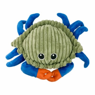 9" Multicolor Crab Moving Plush Dog Toy