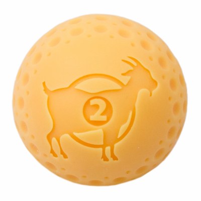 Pack of Two 2" Yellow Goat Rubber Ball Dog Toy