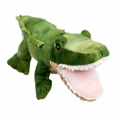 15" Green Alligator Plush Crunch Dog Toy