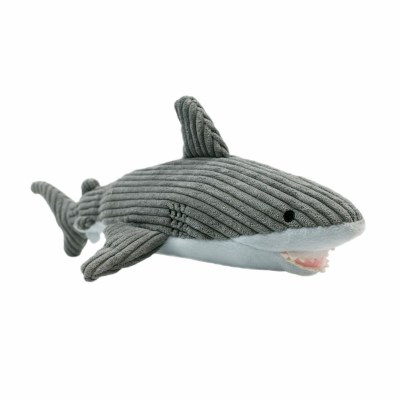14" Gray Shark Plush Crunch Dog Toy