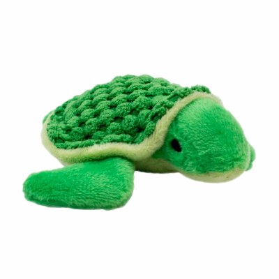 4" Green Baby Turtle With Squeaker Dog Toy