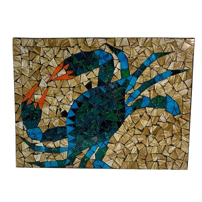 12" x 16" Blue Crab Mosaic Wall Plaque