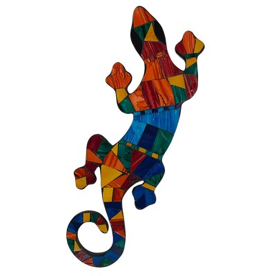 24" Multicolor Gecko Mosaic Wall Plaque