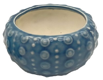 4" Round Dark Blue Ceramic Urchin Pot