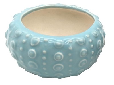 4" Round Light Blue Ceramic Urchin Pot