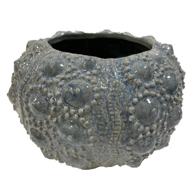 5" Blue and Gray Ceramic Urchin Pot