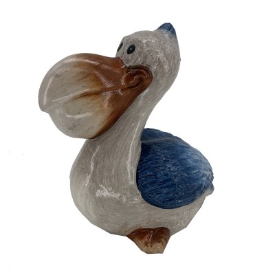 8" Blue Wings Ceramic Pelican