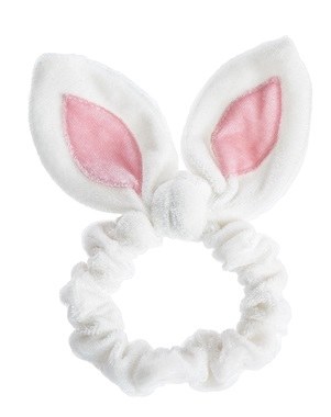 3" White Bunny Ear Scrunchie