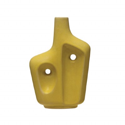 8" Yellow Two Hole Ceramic Vase