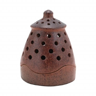 6" Terracotta Ceramic Votive Holder With a Lid