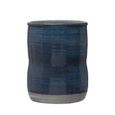 6" Dark Blue Cermaic Utensil Holder