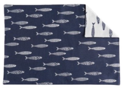 13" x 19" White and Blue Minnows Placemat
