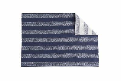 13" x 19" White and Blue Wavy Dots Placemat