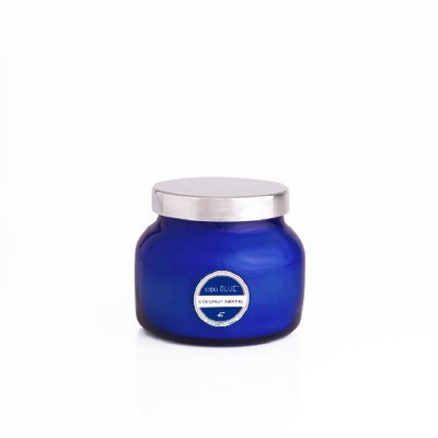 8 Oz Coconut Santal Fragrance Blue Jar Candle