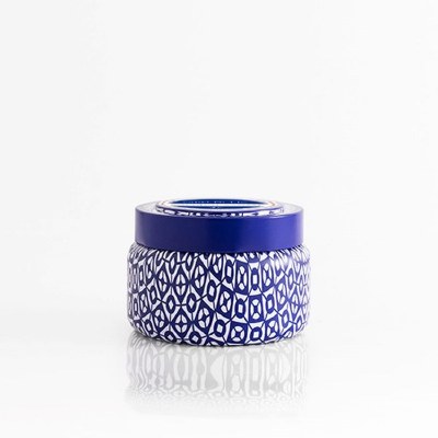 8.5 Oz Coconut Santal Fragrance Blue Tin Candle