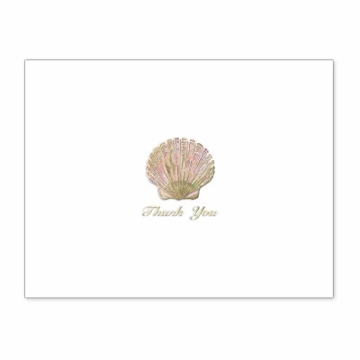 Box of 10 4" x 6" Scallop Shell "Thank You" Cards