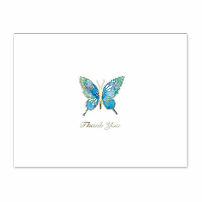 Box of 10 4" x 6" Butterfly "Thank You" Cards