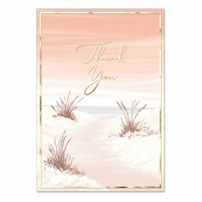 Box of 12 6" x 4" Dune "Thank You" Cards