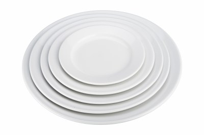 8" Round White Ceramic Salad Plate