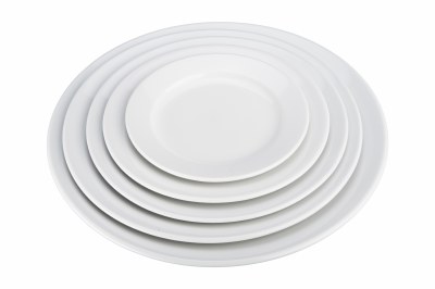 11" Round White Ceramic Dinner Plate