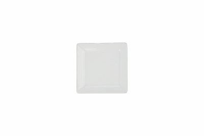 5" Sq White Ceramic Plate