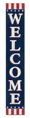 46" x 8" Red, White, and Blue 'Welcome" Wood Porch Board Plaque