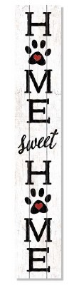 46" x 8" "Home Sweet Home" Paw Prints Wood Porch Board Plaque