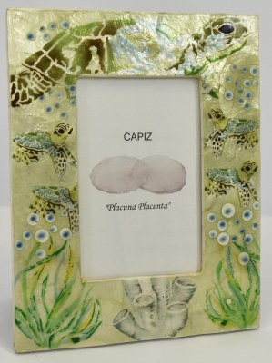 4" x 6" Sea Turtle Capiz Photo Frame