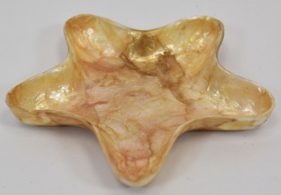 5" Gold Capiz Starfish Shaped Dish