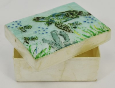 Small Rectangle Sea Turtle Capiz Box