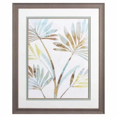 33" x 27" Leaf Shadows 2 Framed Tropical Print Under Glass