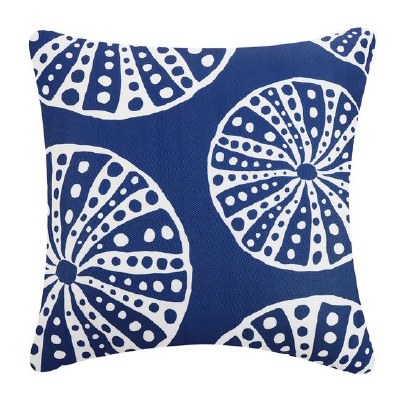 20" Sq Blue Sea Urchins Decorative Pillow