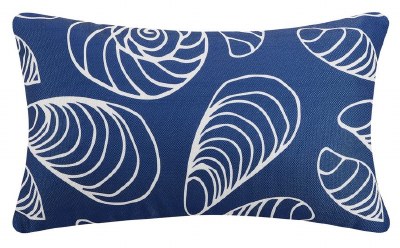 12" x 20" Dark Blue Shells Decorative Pillow
