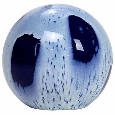 6" Round Dark Blue Ceramic Spots Orb