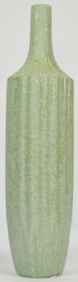 18" Seafoam Green Textured Ribbed Slim Ceramic Vase