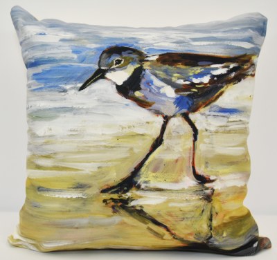 18" Sq Blue Sandpiper Decorative Indoor/Outdoor Pillow