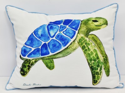 16" x 20" Blue and Green Sea Turtle Decorative Indoor/Outdoor  Pillow
