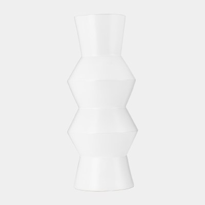 17" White Ceramic Totem Vase
