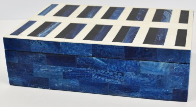 12" x 8" Blue and White Polyresin Box